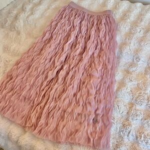 Elegant Pink Pleated Skirt